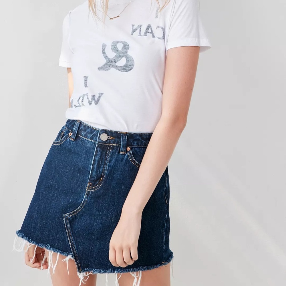 BDG Asymmetrical Denim Mini Skirt Sz S‎